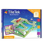 Learn & Grow Toys - Επάνω μέρος μαγνητικού πλακιδίου - Πακέτο σιδηροδρομικής γραμμής (36 τεμάχια)