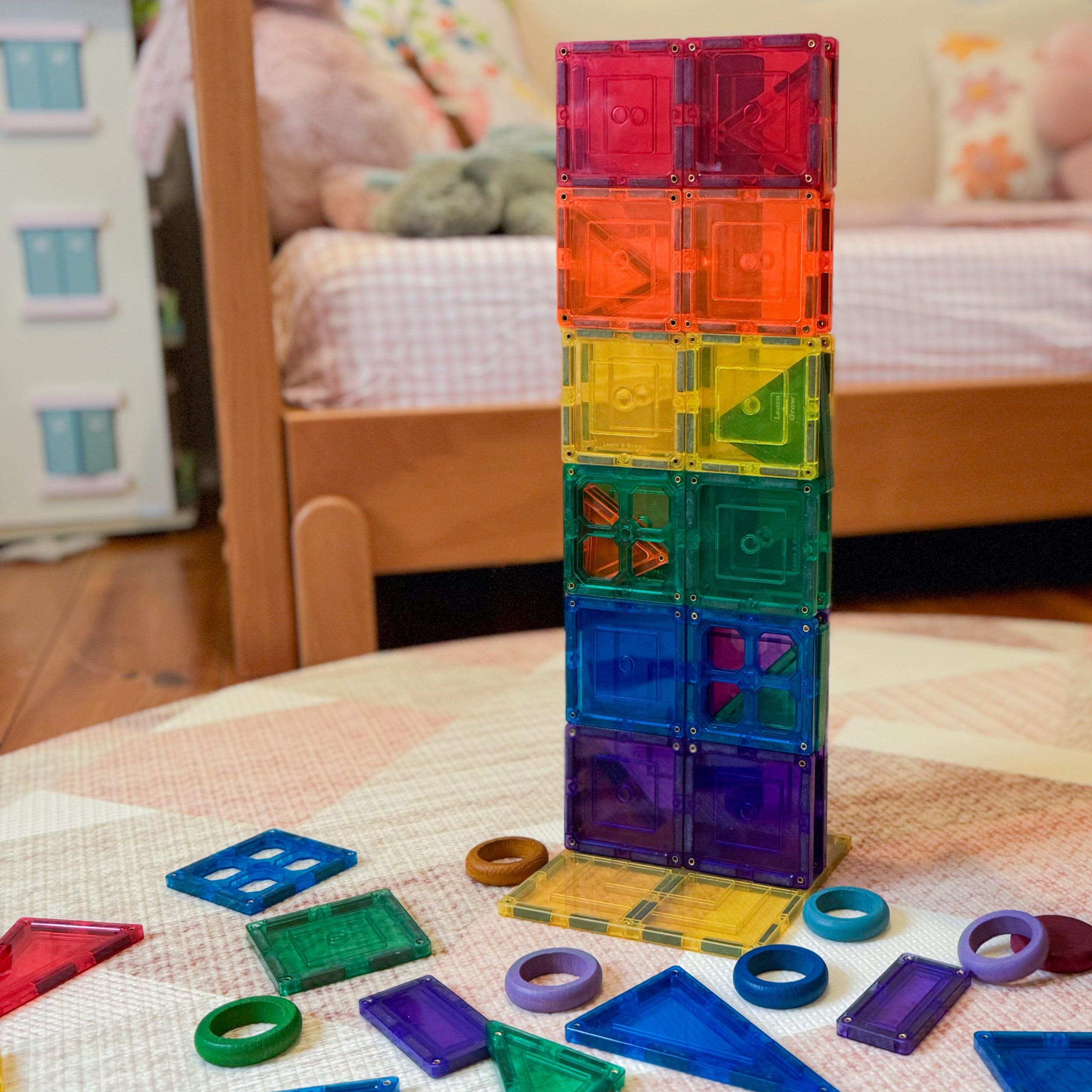 TileTek 64 Piece Explorer Set | Kids Magnetic Tiles STEM Toy