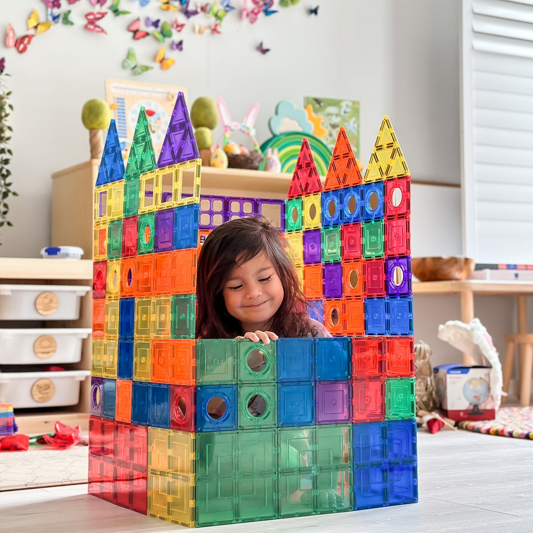 Learn & Grow Toys - Magnetic Tiles - Builders Pack (110 Piece)