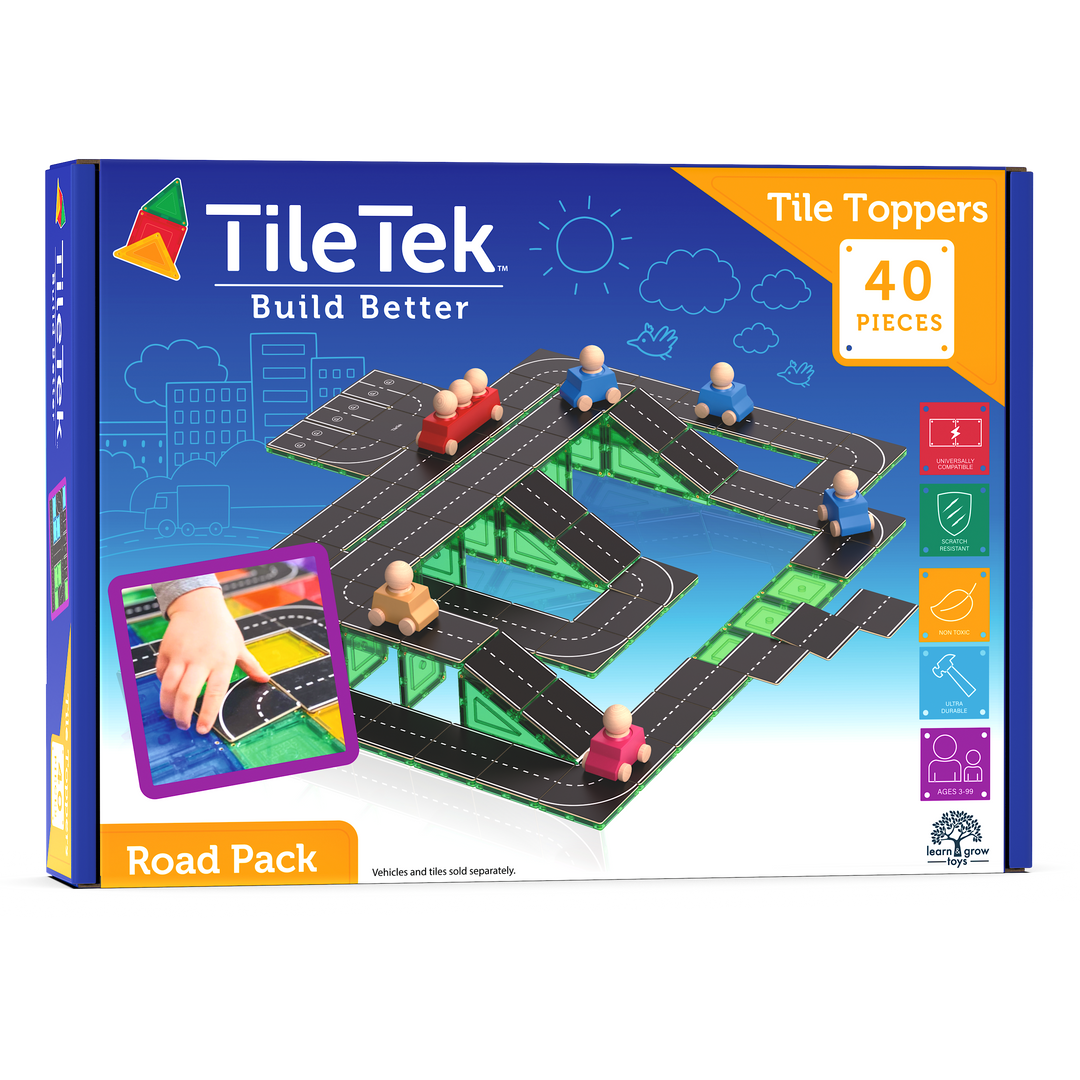 Learn & Grow Toys - Μαγνητικό Πλακάκι - Πακέτο Δρόμου (40 Τεμάχια)
